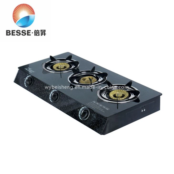 Three Burners Gas Stove Tempered Glass Table Stove